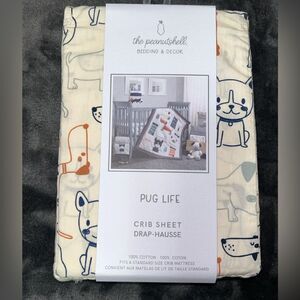 Nwt the peanutshell pug life crib sheet-discontinued